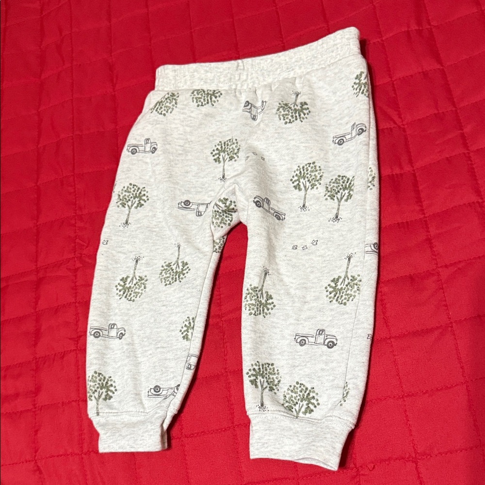 Carter's Gray Joggers with Green Print
